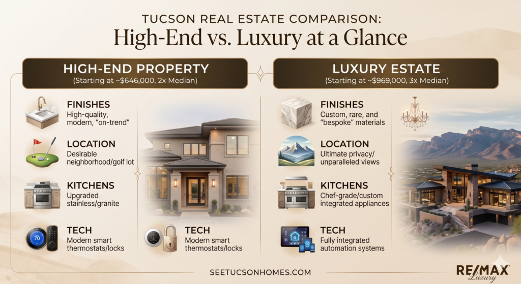 Infographic about luxury real estate buyers in Tucson and Oro Valley, AZ for 2026