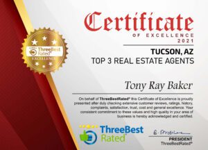 Certificate of Excellence for the 3 best rated Tucson